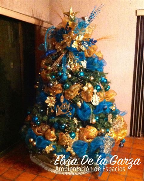 Tema Azul Turquesa Y Dorado Decoracion De Arboles Decoraci N Azul