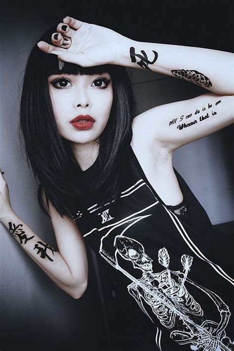 Wylona Hayashi In Black And White Goth Goth Beauty Dark Beauty