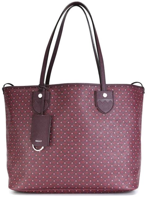 Dunkelrote Shopper Tasche Aus Segeltuch Von Bally Farfetch