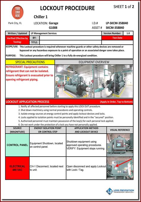 Printable Lockout Tagout Forms
