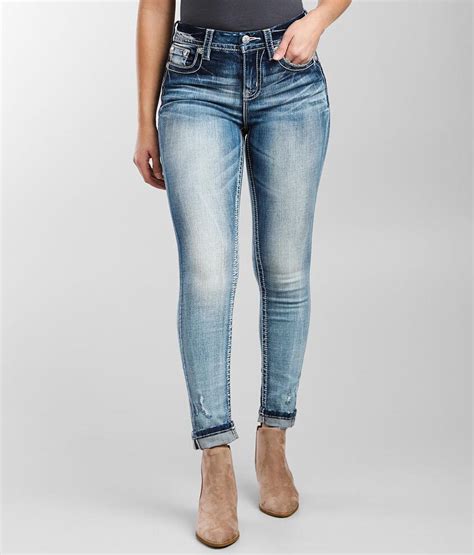 Miss Me Curvy Ankle Skinny Stretch Cuffed Jean Womens Jeans In M561