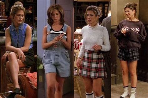 90s Jennifer Aniston Plaid Skirts Crop Tops Denim White Socks