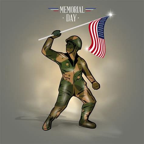 Memorial day flag soldier 640510 Vector Art at Vecteezy