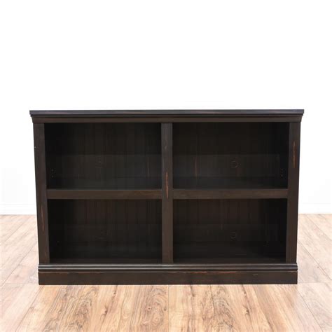 Low Dark Wood Bookcase