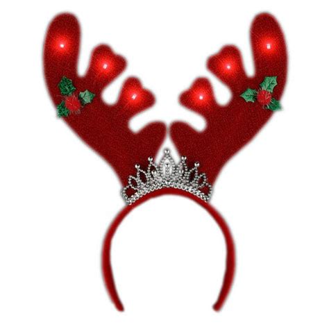 Light Up Christmas Reindeer Antlers With Tiara Lighted Headband