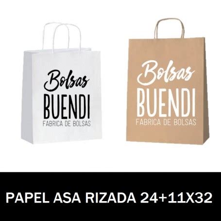 Bolsas De Papel Impresas Asa Rizada X Fabrica De Bolsas