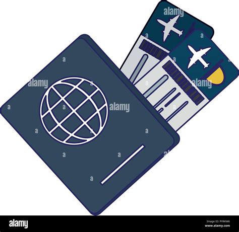 Travel Passport With Flight Tickets Symbols Vector Illustration Graphic