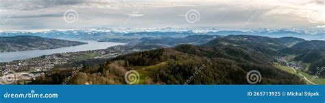 Alps and Zurichsee Lake As Seen from Top of Uetliberg in Switzerland ...