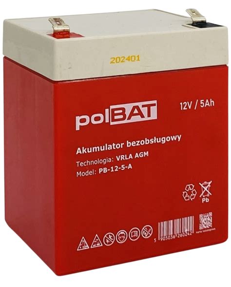 Akumulator AGM 12V 5Ah PolBAT Sklep Internetowy Inerge Pl