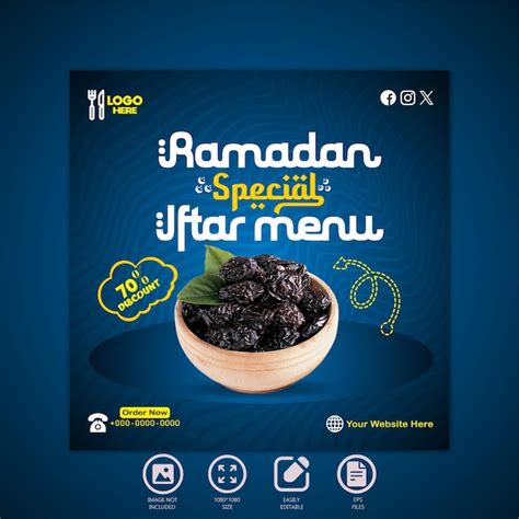 Premium Vector Ramadan Kareem Special Iftar Food Menu Design And