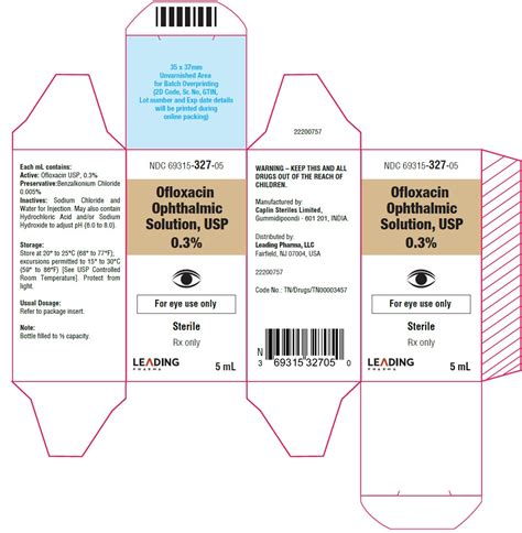 Ofloxacin Ophthalmic Solution Package Insert Drugs