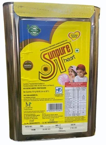 Kg Sunpure Refined Sunflower Oil Packaging Type Tin At Rs