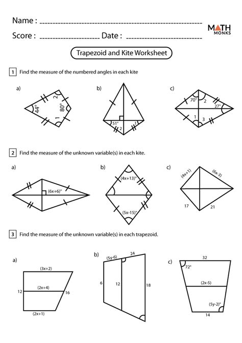 Isosceles trapezoid worksheet - tasterich