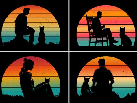 Vintage Retro Sunset Cat Lover T Shirt Graphic Buy T Shirt Designs