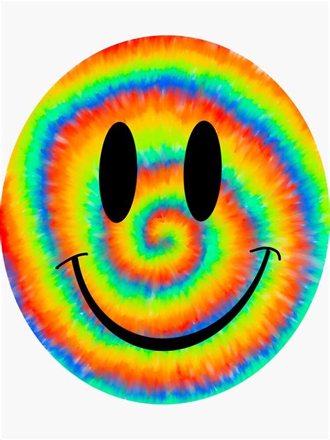 Tye Dye Smiley Face Sticker For Sale By Nicoliecannoli1 Redbubble