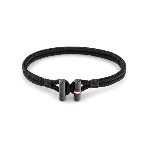 Pulsera Tommy Hilfiger Hombre Nylon Negro Y Acero Inoxidable 2790336