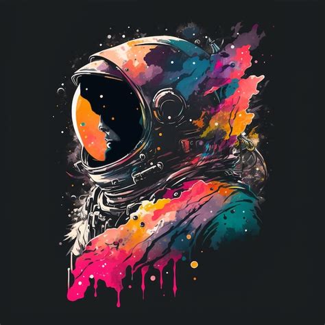 Una Pintura De Un Astronauta Con Un Casco Foto Premium