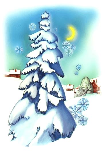 January Winter Scene Clip Art