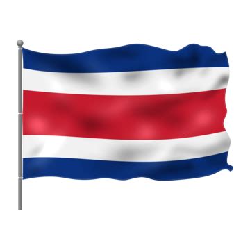 Costa Rica Flag With Pole Png Vector Psd And Clipart With