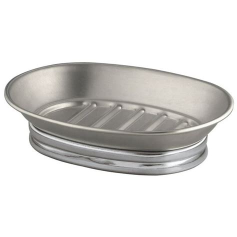 Interdesign York Metal Chrome Silver Stainless Steel Soap Dish