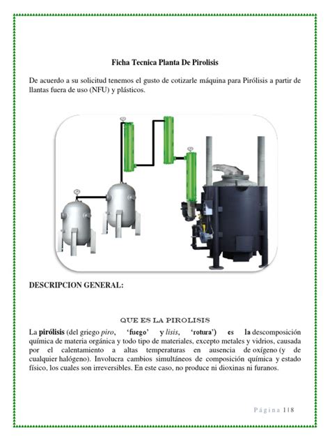 Ficha Tecnica Planta De Pirolisis Pdf