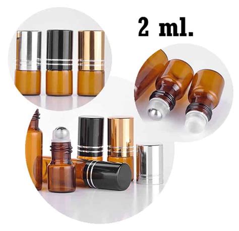 Parfumroller amber glas 2 ml essentiële olie roller flesjes roll on