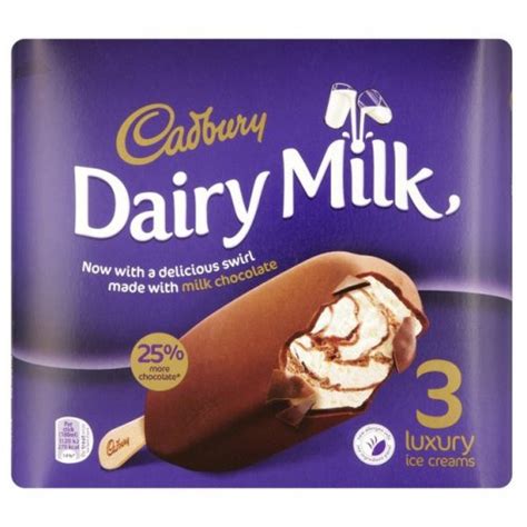 Cadbury Dairy Milk Swirl Ice Creams 3 X 100ml 50p Instore Morrisons