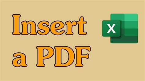 How To Insert A PDF File Into Excel YouTube