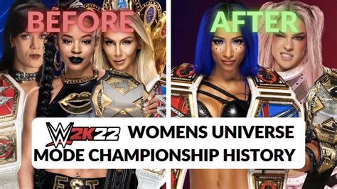 Wwe 2k22 Womens Universe Mode Title History Youtube