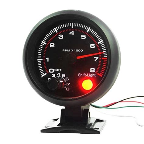 Rpm Car Universal Black Tachometer Gauge White Inter Shift