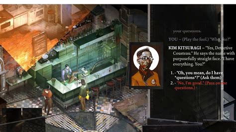 Disco Elysium Day 1 Interview Cafeteria Manager Garte Meets Kim