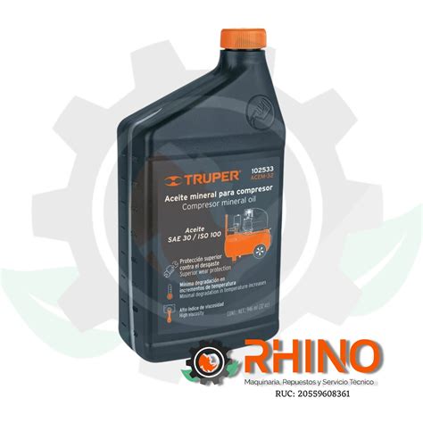 Aceite Mineral Para Compresor Ml Oz Truper Rhino Ingenieria