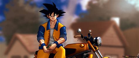 Goku And His Bike With Macdonald Treat 4k Wallpaper Download