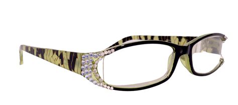 Tuscany Bling Reading Glasses For Women Adorned W Clear Black