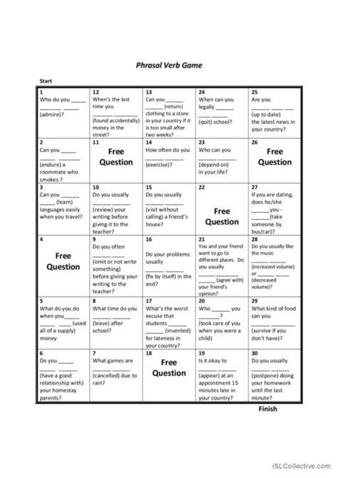 97 Phrasal Verbs Board Game Discussion Starters Speaking
