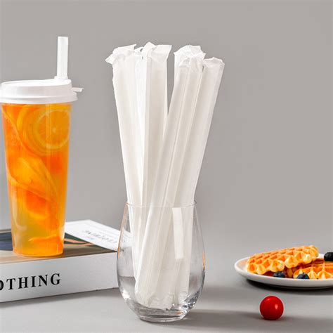 Custom Eco Friendly Disposable Pla Plastic Cup Straw For Milk Tea