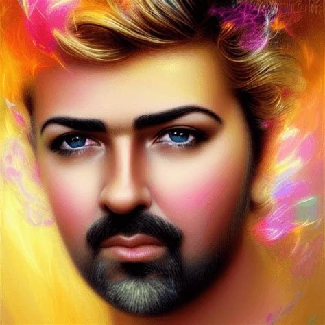 George Michael Whimsical Full Head And Shoulders Golden Ratio Centered