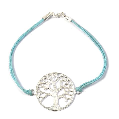 Bracelet Cordon Turquoise Arbre De Vie En Argent Boutique Nirvana