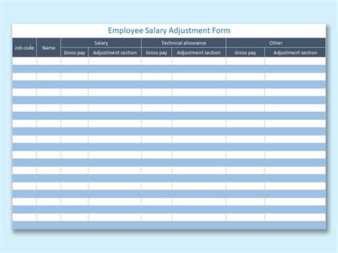 Excel Of Employee Salary Adjustment Form Xlsx Wps Free Templates