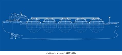 Large Gas Tanker Lng Carrier Vector Stock Vector Royalty Free