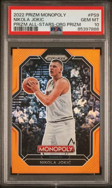 Panini Prizm Monopoly All Stars Nikola Jokic Orange Prizm Psa