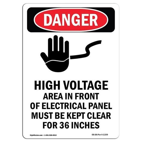 Signmission Safety Sign OSHA Danger 24 Height High Voltage Area In