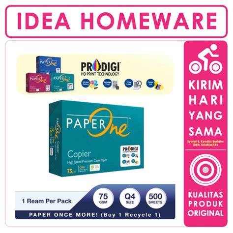 Jual Kertas Fotocopy Print HVS PaperOne Digital Copies All Purpose Q4