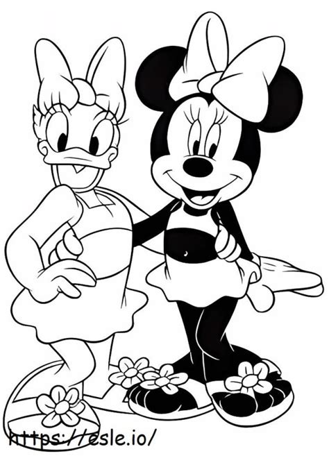 Minnie Mouse Y La Pata Daisy Para Colorear