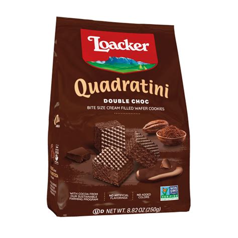 Loacker Wafer Quadratini Double Chocolate Olive Land