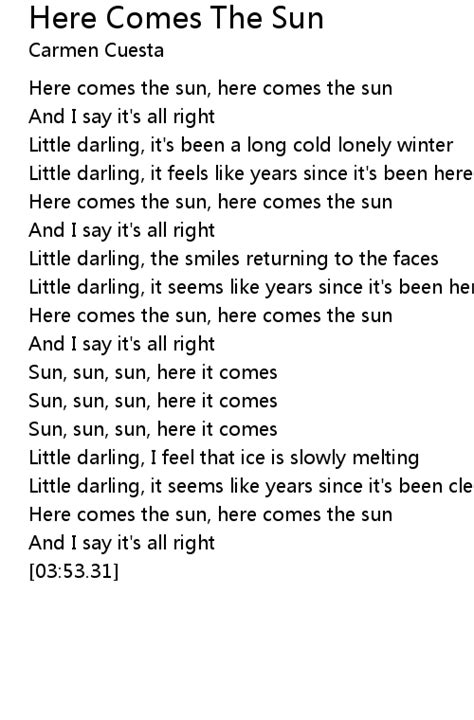 Here Comes The Sun Lyrics - Follow Lyrics