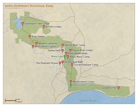 Addo Elephant NP Map – Detailed map of Addo Elephant National Park ...