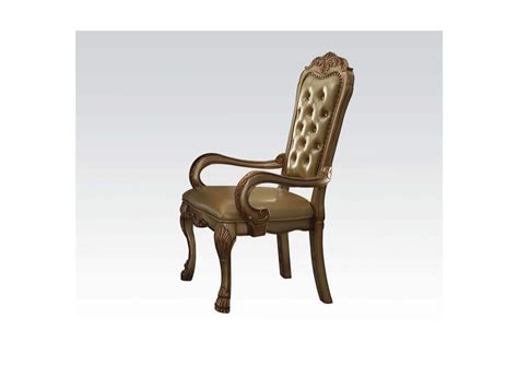 Dresden Chair With Pillows Bone Pu And Gold Patina