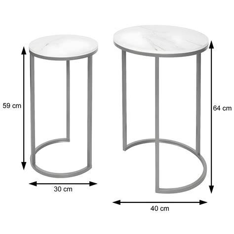 Set Van 2 Bijzettafels MCW K46 Zwart Zwart