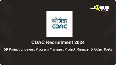 CDAC Recruitment 2024 Apply Online For 59 Project Engineer Program